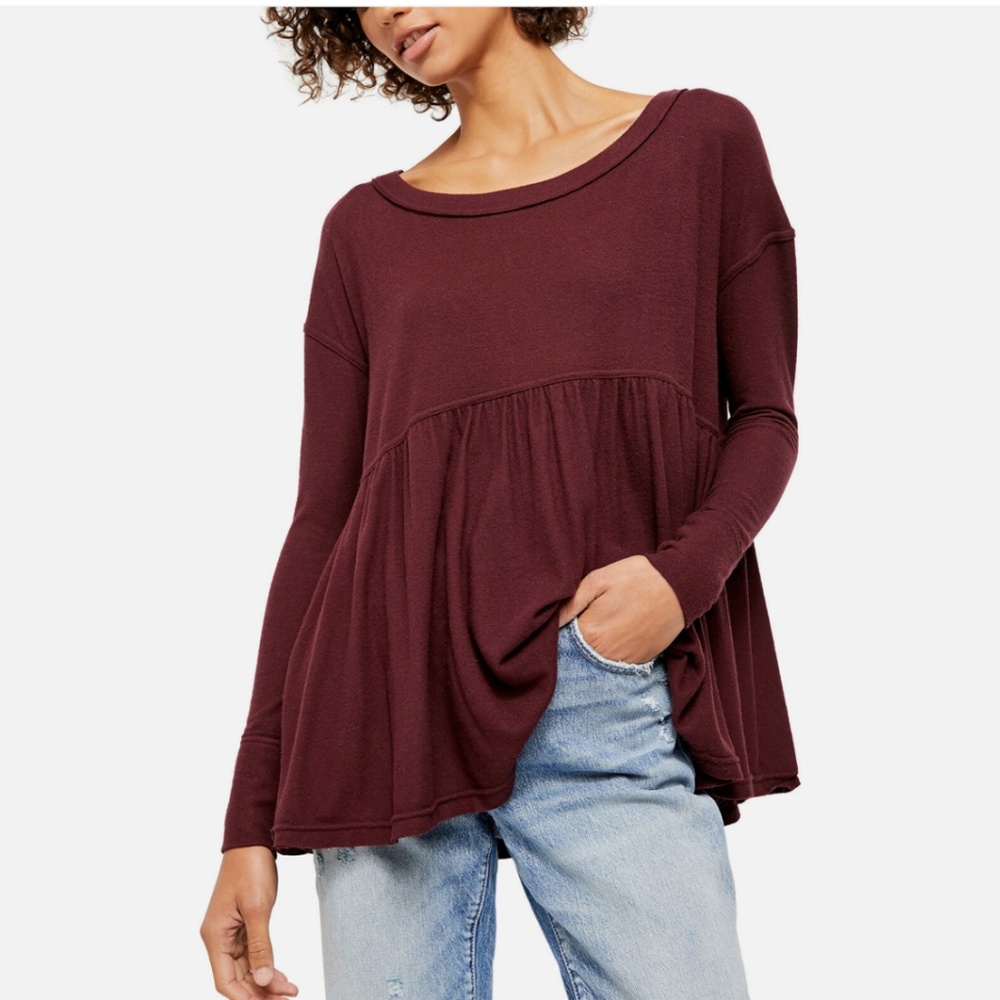 NEW FREE PEOPLE Forever Your Girl Babydoll Tee